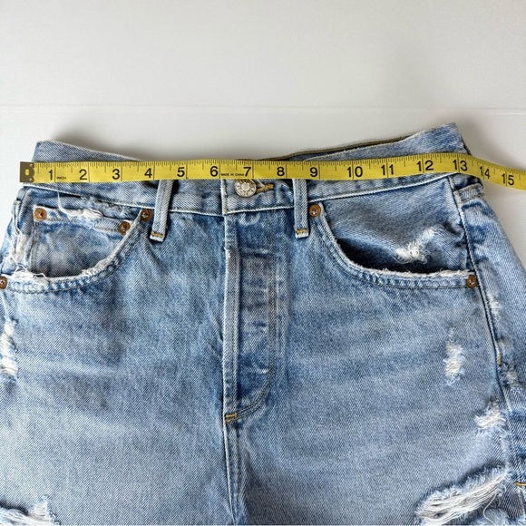 Agolde Women's Distressed Denim‎ Shorts Size 26 - Picture 5 of 9
